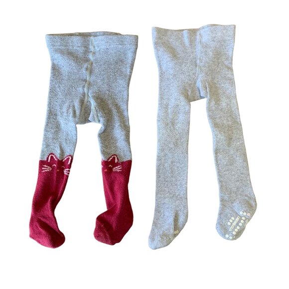 OLD NAVY & UNDERWORKS Baby Tights Bundle Girls 6-18 Mos Toddler Girl Cats Gray - Picture 1 of 10